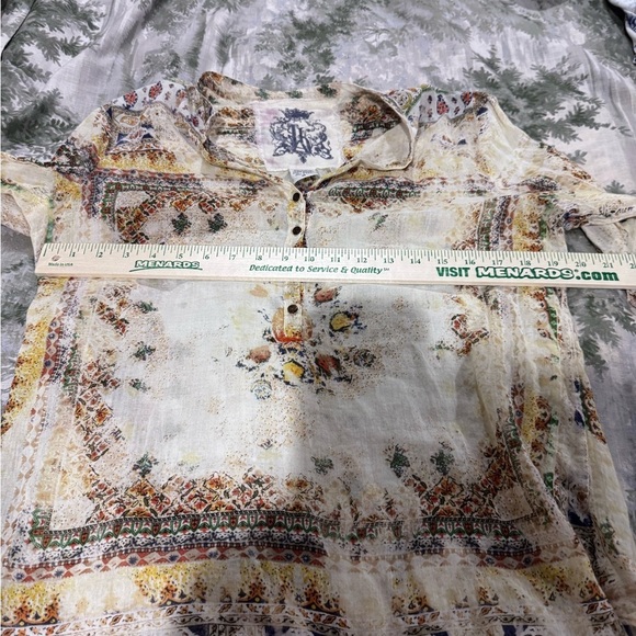 Floral Relaxed Buttoned Blouse with Mandarin Collar - Picture 5 of 15